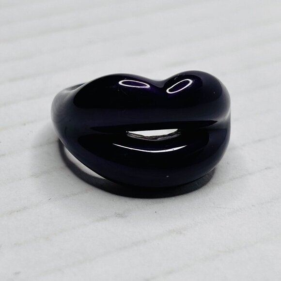 HOT LIPS By Solange Azagury-Patridge Purple Lacquer Lip Ring Size 8 - Picture 7 of 9